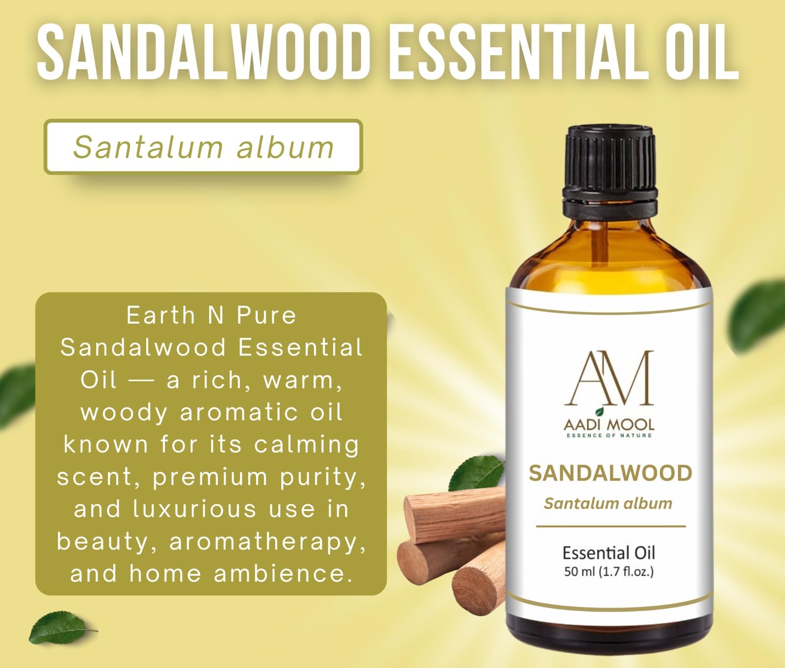Aadi Mool Sandalwood Essential Oil for