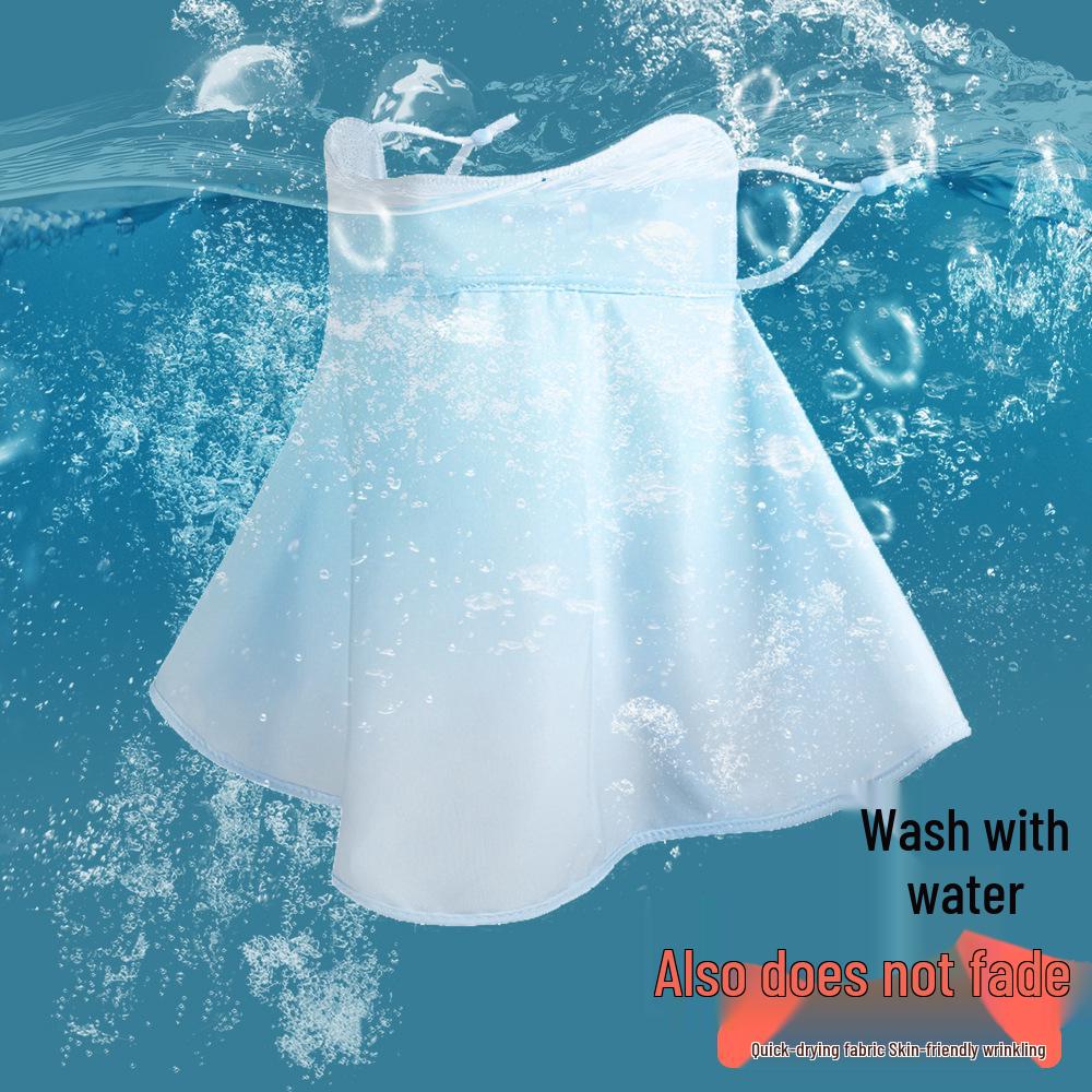 Ice Silk Women's Sunscreen Face Mask with 3D Eye Protection - Breathable, Thin, and Blush for Outdoor Cycling