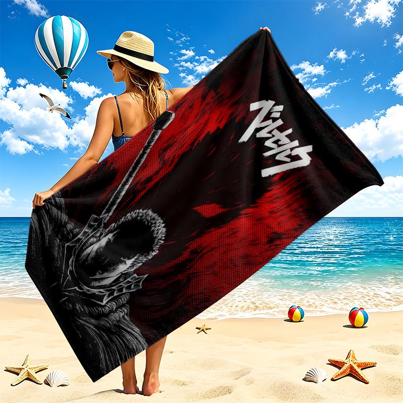 Berserk Beach Towel Quick Dry Soft MicrofiberSand Resistant Oversized Cabana Bath Sheet for Swimming Pool Travel Gift
