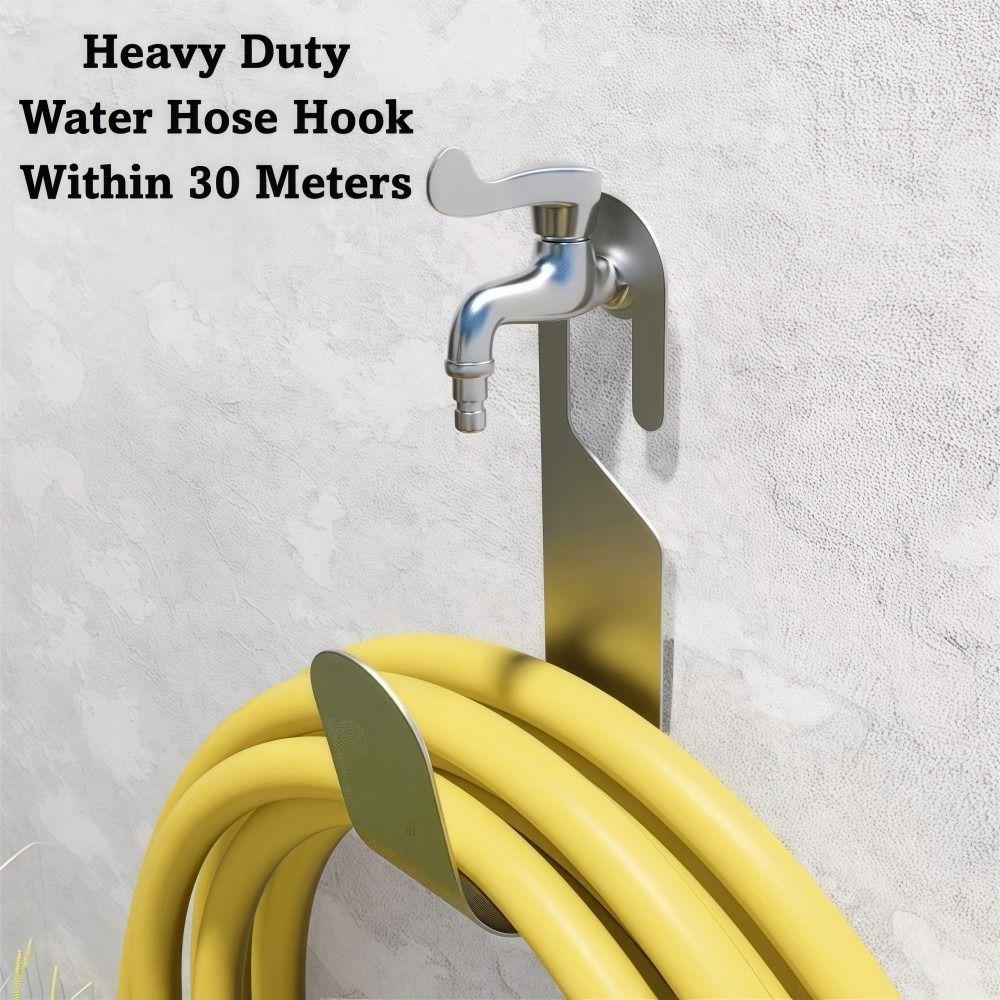 Stainless Steel Garden Hose Holder Heavy Duty Hose Storage Rack Hose Hanger  For Home Garden Yard