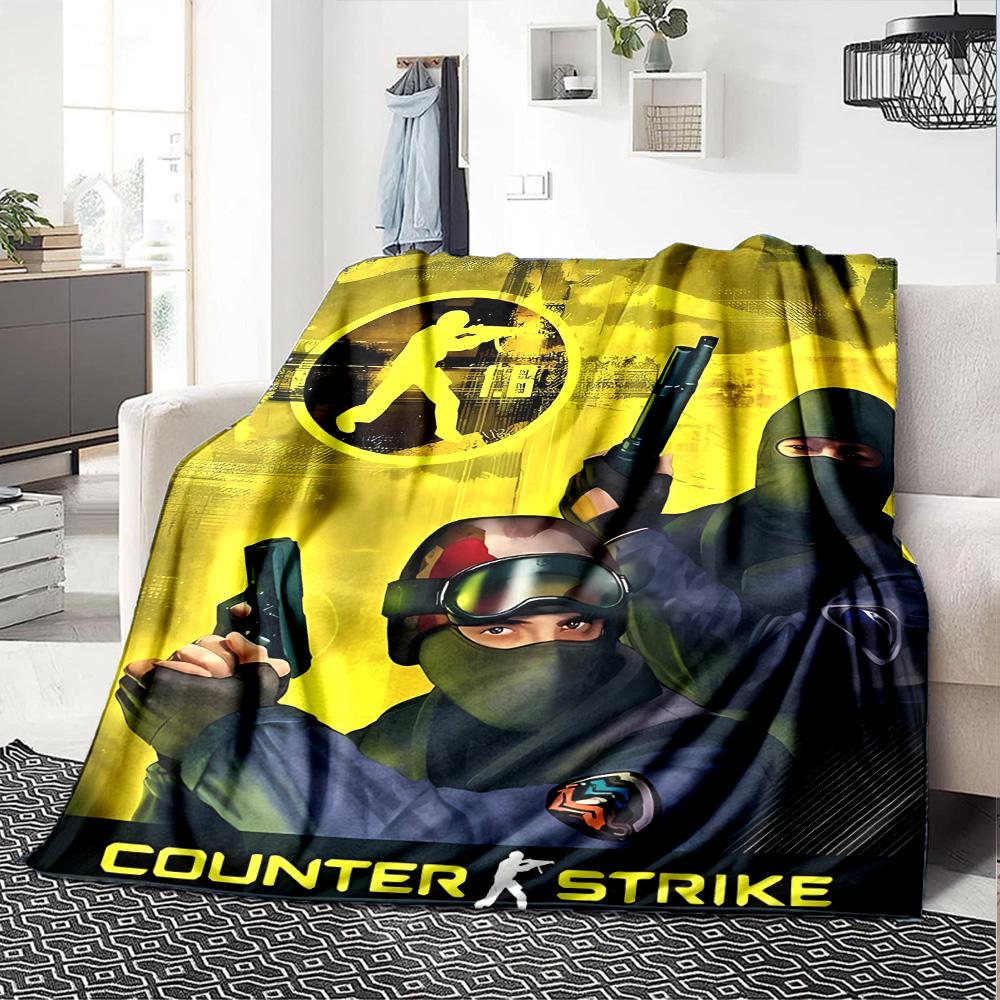 1pc Blanket - C-Counter strike2 CS2 Print Design,Lightweight Blanket for Sofa,Bed- Soft &Warm,Gift for All Seasons