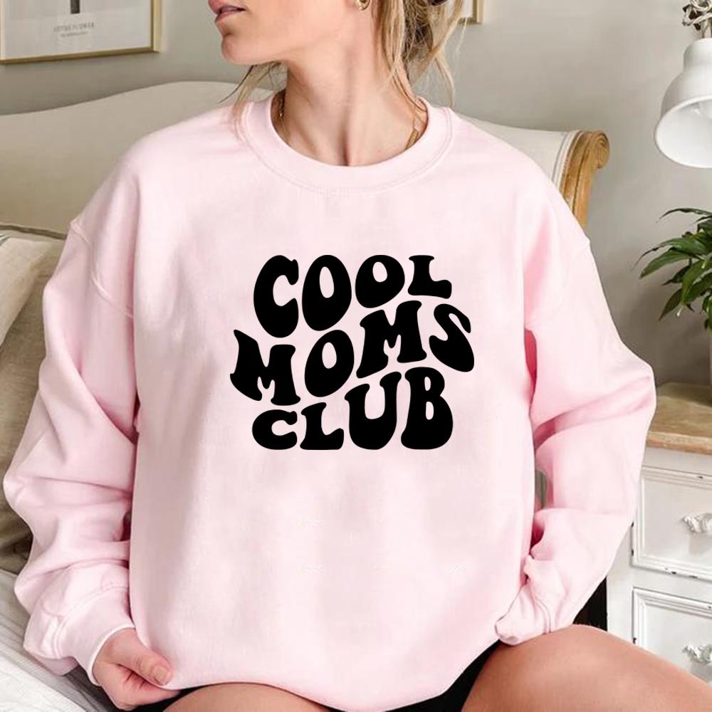 Mikina Cool Moms Club Mikiny pro mámu Dámský pulovr s dlouhým rukávem Ležérní grafické mikiny Dárek k narozeninám pro matky