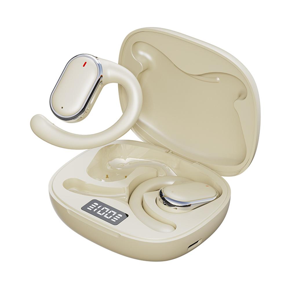 

5.3 Bluetooth-гарнитура с подвесным ухом и дисплеем питания, открытая стереогарнитура с длительным сроком службы, спортивная гарнитура-X93 бежевый