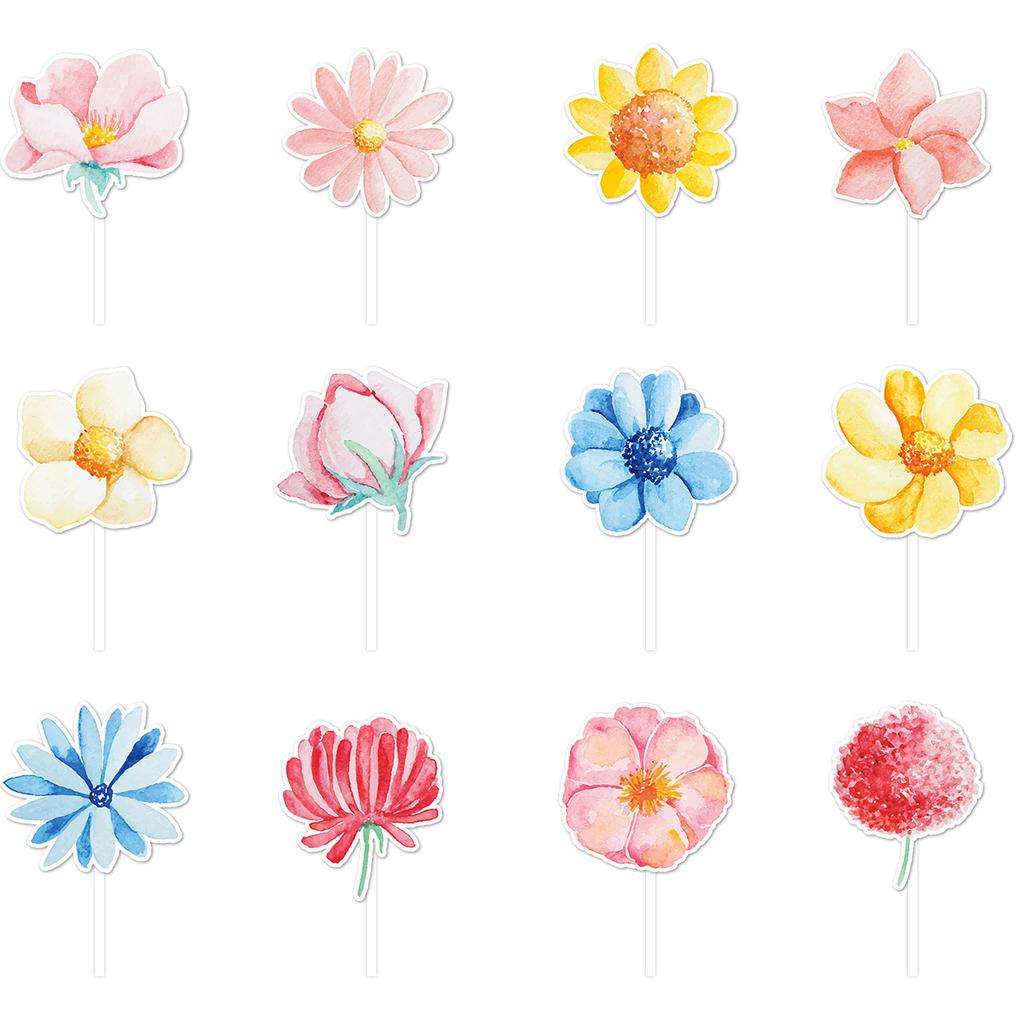 New 2025, Floral Design, Spring FlowersParty, Baking Decoration Accessories, Cake Toppers, Decorative Plugins