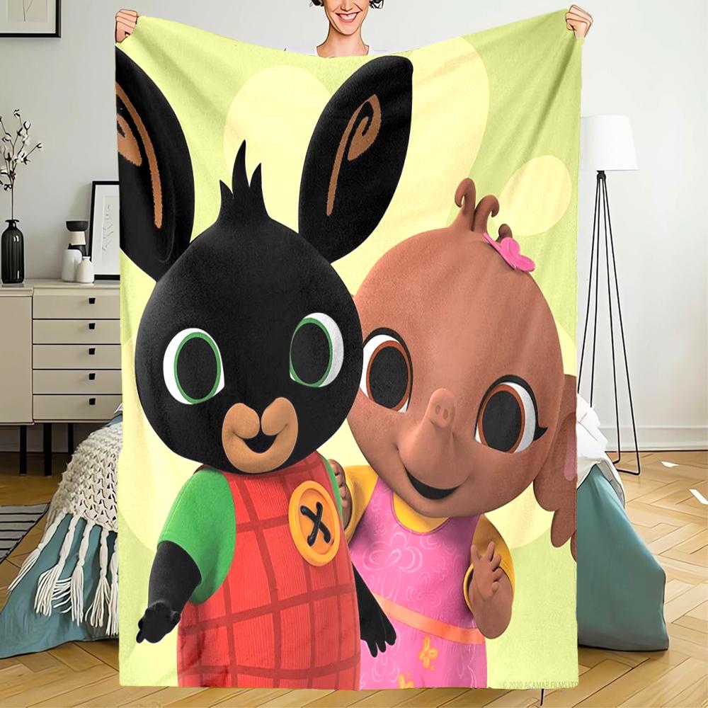 Bing Theme Printed Blanket - Perfect for Couch, Bed, Travel & Outdoor Use | Machine Washable, Cozy & Durable.