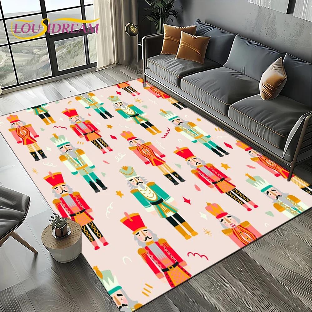 Cartoon Weihnachtsbaum Neujahr Nussknacker Märchen Teppich Läufer für Wohnzimmer Schlafzimmer Zuhause Sofa Dekoration, Kinder Bodenteppich