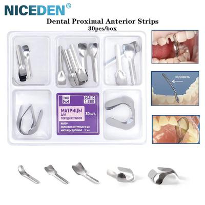 12 PZ/30 PZ Consumabili per Matrici Metalliche Dentali Accessori Ortodontici Materiale Sistema di Matrici Sezionali Contornate Kit di Bande Matrici Manuale