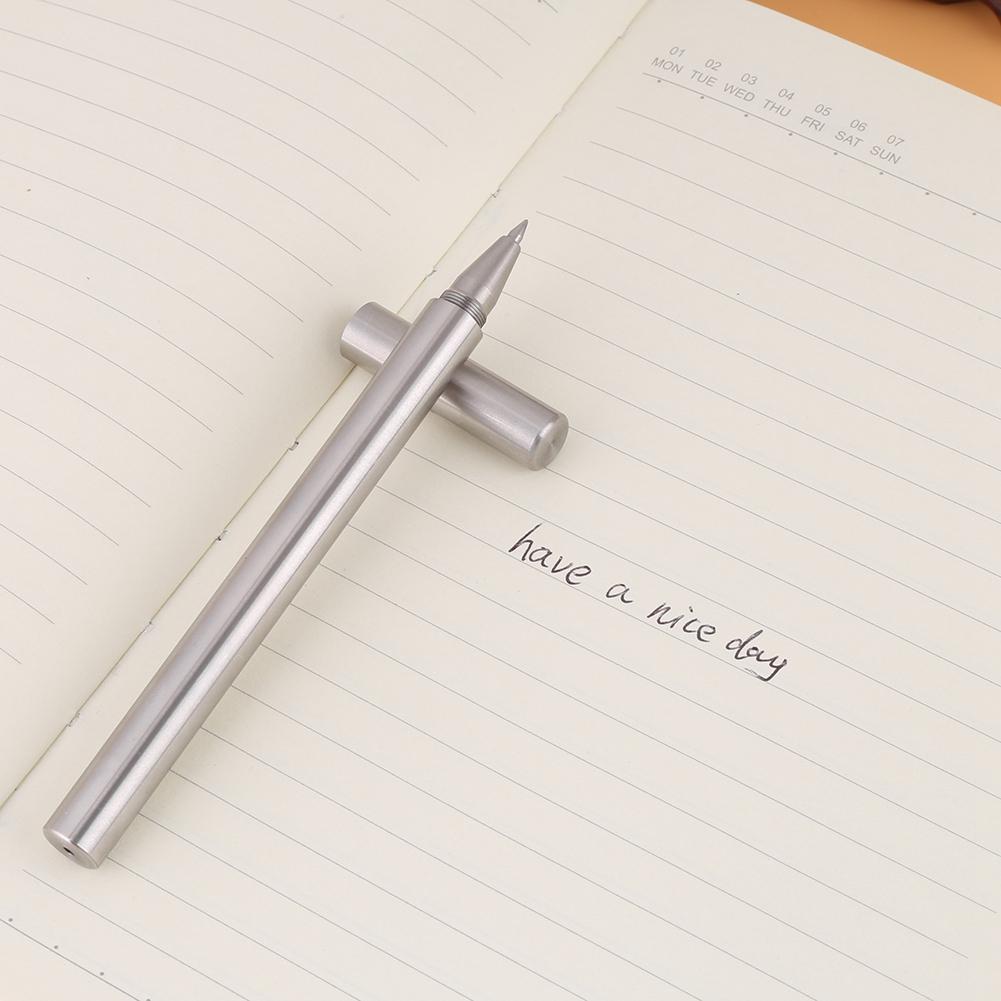 Protable Handmade Stainless Steel Pocket Roller Ball Pen Black Ink Gifts