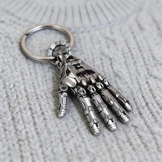 Mekanisk Hand Hänge Steampunk Halsband Hänge Retro Articulerade Fingerleder Robot Hand Berlock Smycken för Män Kvinnor