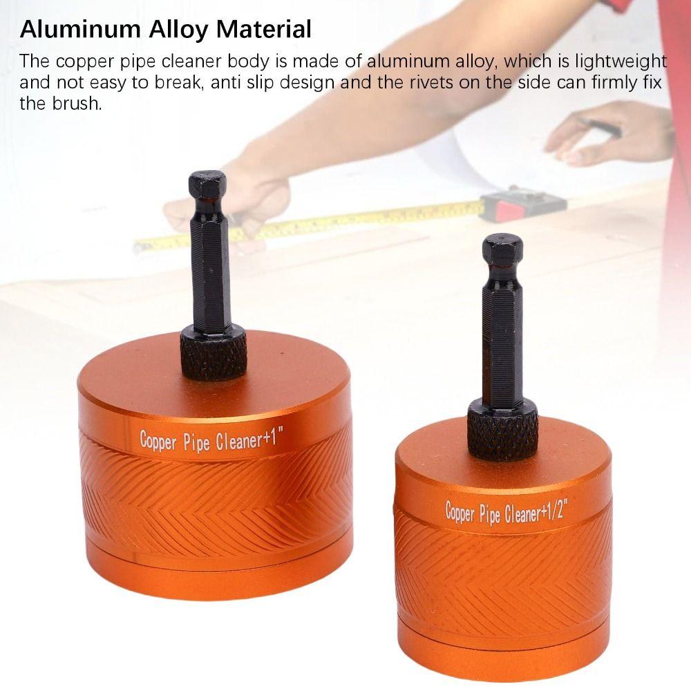 2 Stück Orange Kupferrohrreiniger 1" & 1/2" Kupferrohrreinigungs werkzeug Metallrohrreiniger Sanitär