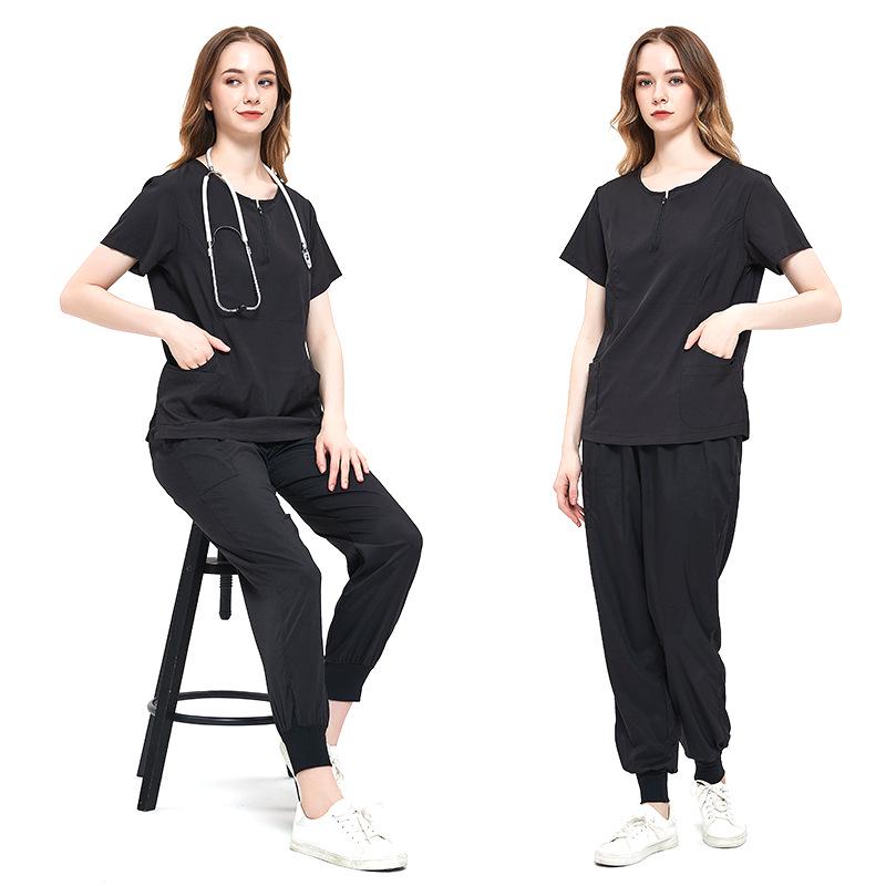 Women's Quick-Dry Split Surgical Gown Set - Washable Elastic Uniform for Dental and Hospital Staff