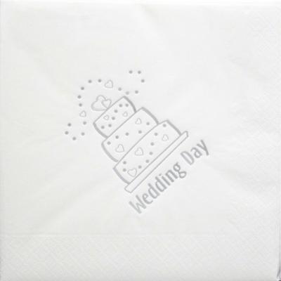 Wedding Day Design Foil Printed Napkins (Pack Of 15)