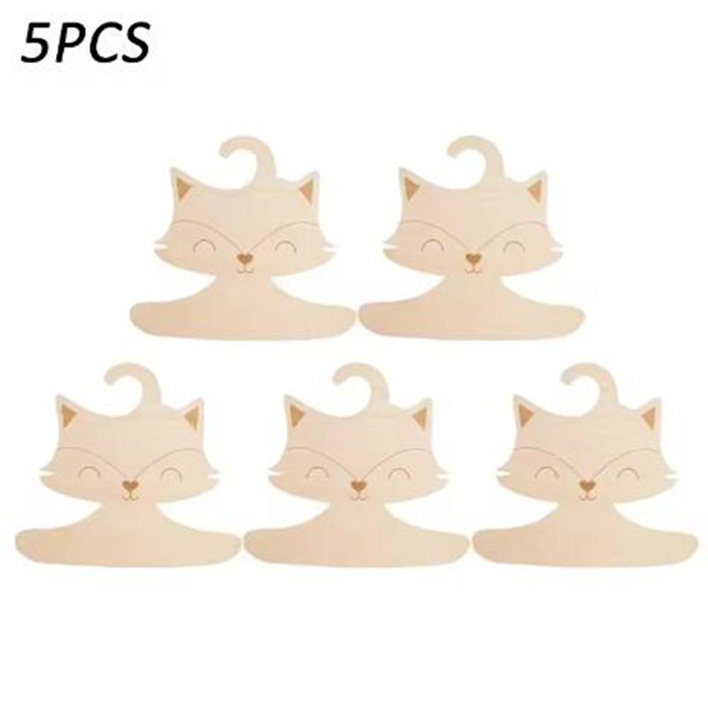 

5Pcs Cute Cartoon Wooden Clothes Hanger Nordic Style Baby Pants Hanger Kids Present 5Pcs