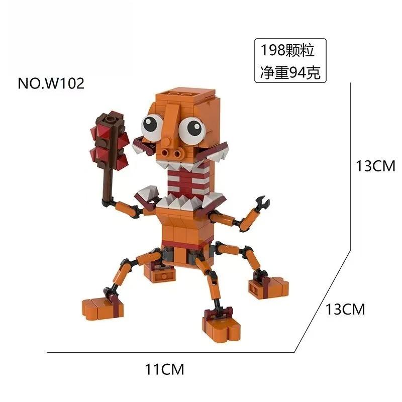 New Type MutationTung Tung Tung Sahur Horror Figurine Educational Assembly Building Blocks Doll Toys For Kid Birthday Gifts