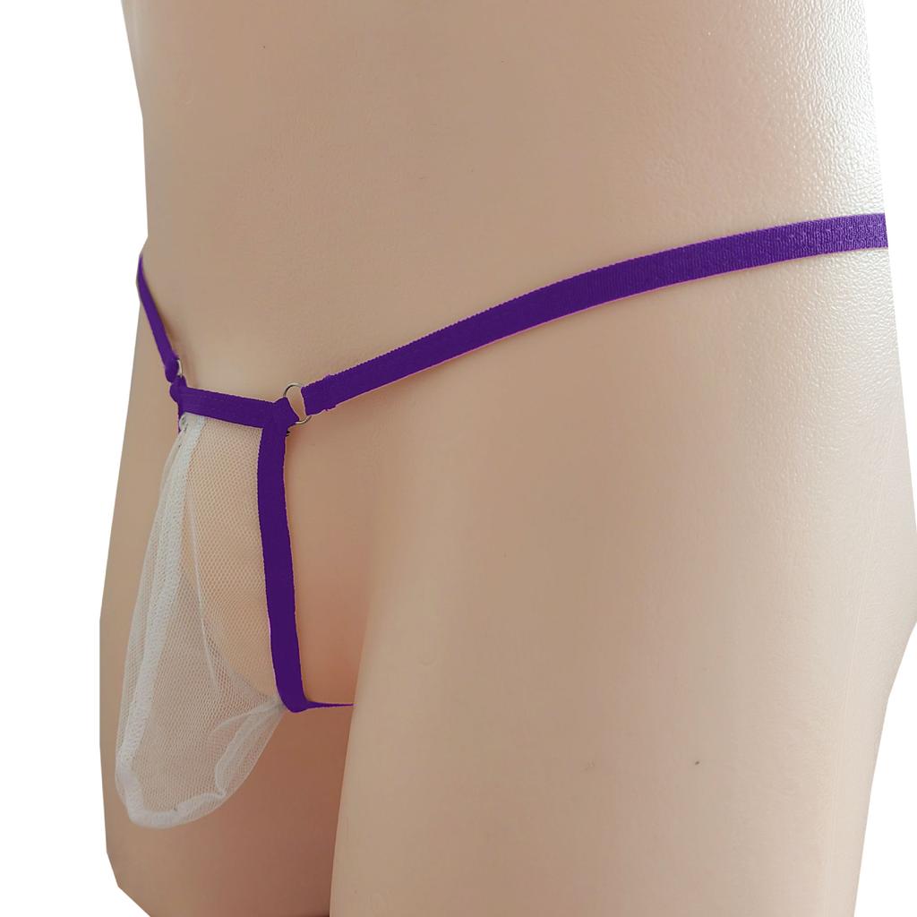 Men Mesh Underpants T-Back Thongs Underwear Briefs Sexy G String Thong Breathable Open Back Underpants See Through Jj Sleeve