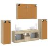 Bathroom Furniture Set 6 pcs Sonoma Oak Engineered Wood and Glass