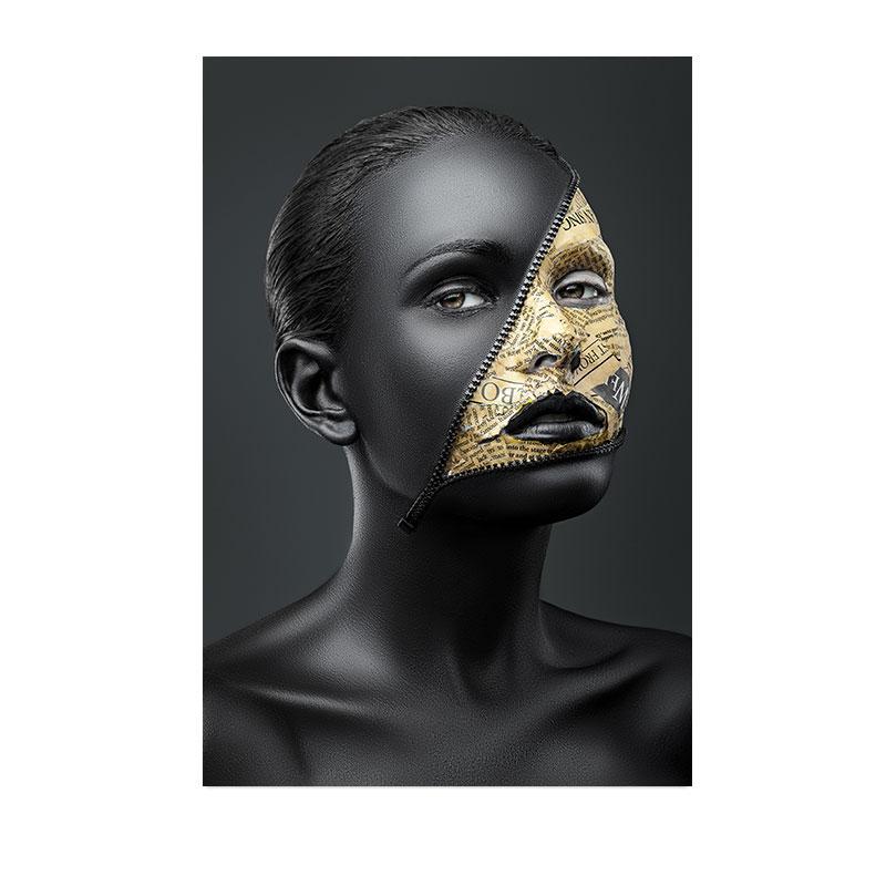 

Современные сексуальные обнаженные девушки, черные, золотые художественные постеры на скандинавскую тему и принты, холст, живопись, настенные художественные фотографии для гостиной, Декор Куадрос 30x40cm No Framed