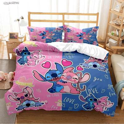 Stitch Cartoon Cut All Season Duvet Cover Comforter Bedding Set Soft Quilt Cover And Pillowcases Single/Double/Queen/King