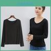 Classic Cotton Blend Women Ladies Long Sleeve Plain T-shirt With Timeless Appeal
