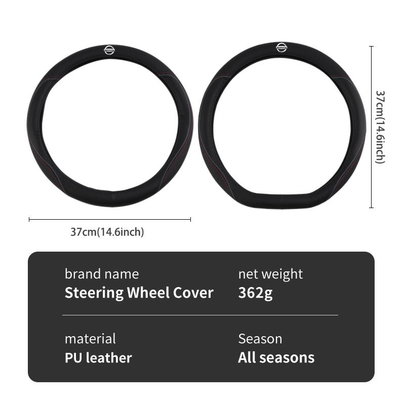 CIZQOI1 Car Steering Wheel Cover Leather Anti-slip Breathable Accessories For Nissan Pulsar Skyline Patrol Navara Micra X-Trail