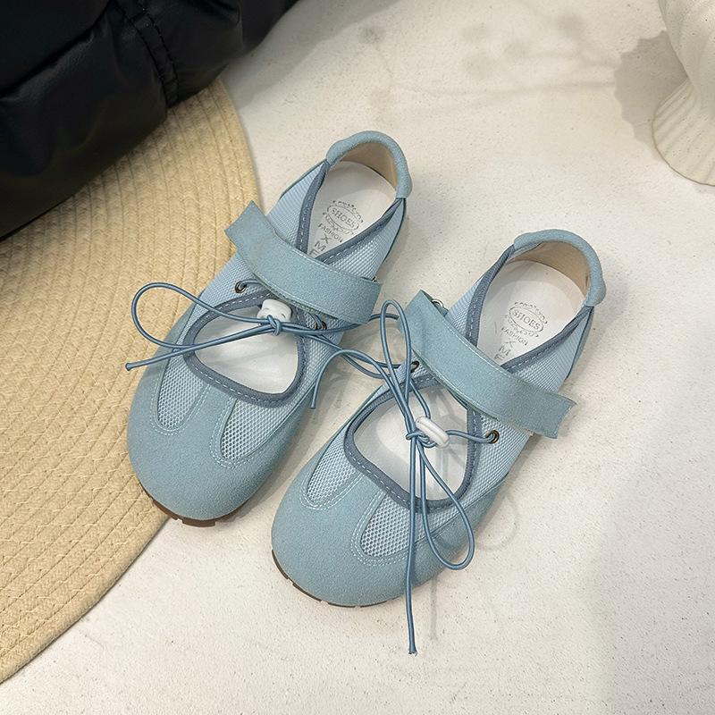 French shallow mouth Mary Jane shoes women's 2025 summer new versatile hollow sports casual fashion ballet shoes