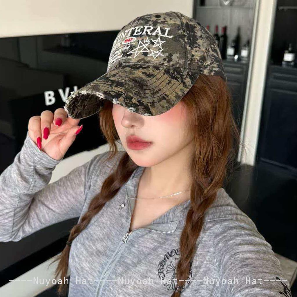 Baseball Stitching Stitched Embroidered Alphabet Star Flowers Camouflage Women  Men Her Him For Fresh Caps Peaked Hats Sunshade Ins Versatile