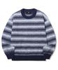 TRILLION Washable Gradient Stripe Crewneck Knit_Navy