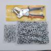 Kit 300 Pezzi Occhielli Metallici 10mm con Strumento di Installazione e Pinza a Mano