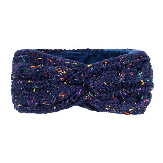 Hårbånd Myk Ull Strikket Pannebånd med Fargerike Prikker Fløyelsfôr Varm Pustende Elastisk Hårstrikk Hårtilbehør