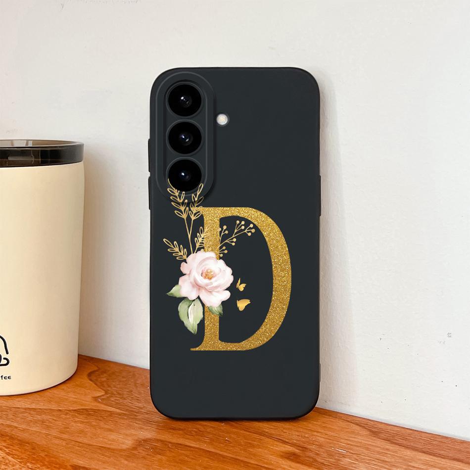 Flower Letter Phone Cover For Samsung S26 Ultra Case For Samsung S26 Plus Back Cover Soft Liquid Silicone Fundas For Galaxy S 26