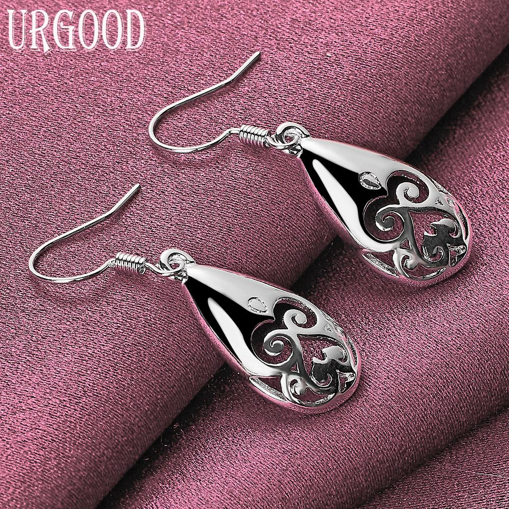 925 Sterling Silber Hochzeitsschmuck Muster Tropfenohrringe