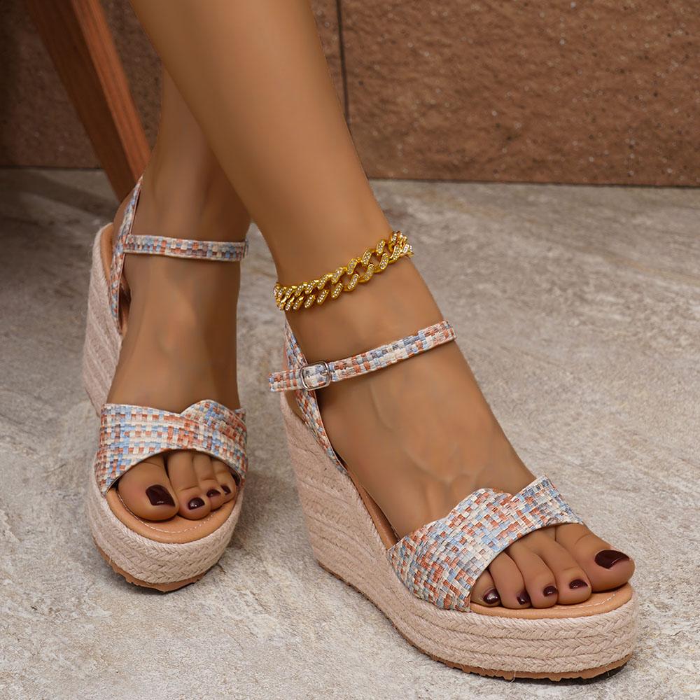 Neue Sommer Espadrille Plateau Keilsandalen Trendige Urlaubs Freizeit Party Damen Sandalen Bequem zum Laufen