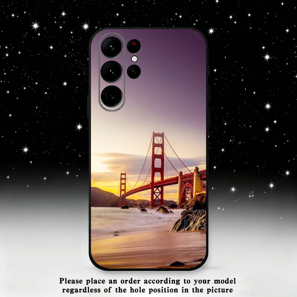 USA Golden Gate Bridge  Phone Case For Samsung S25,S24,S21,S22,S23,S30,Ultra,S20,Plus,Fe,Lite,Note,10 Black Soft Shell