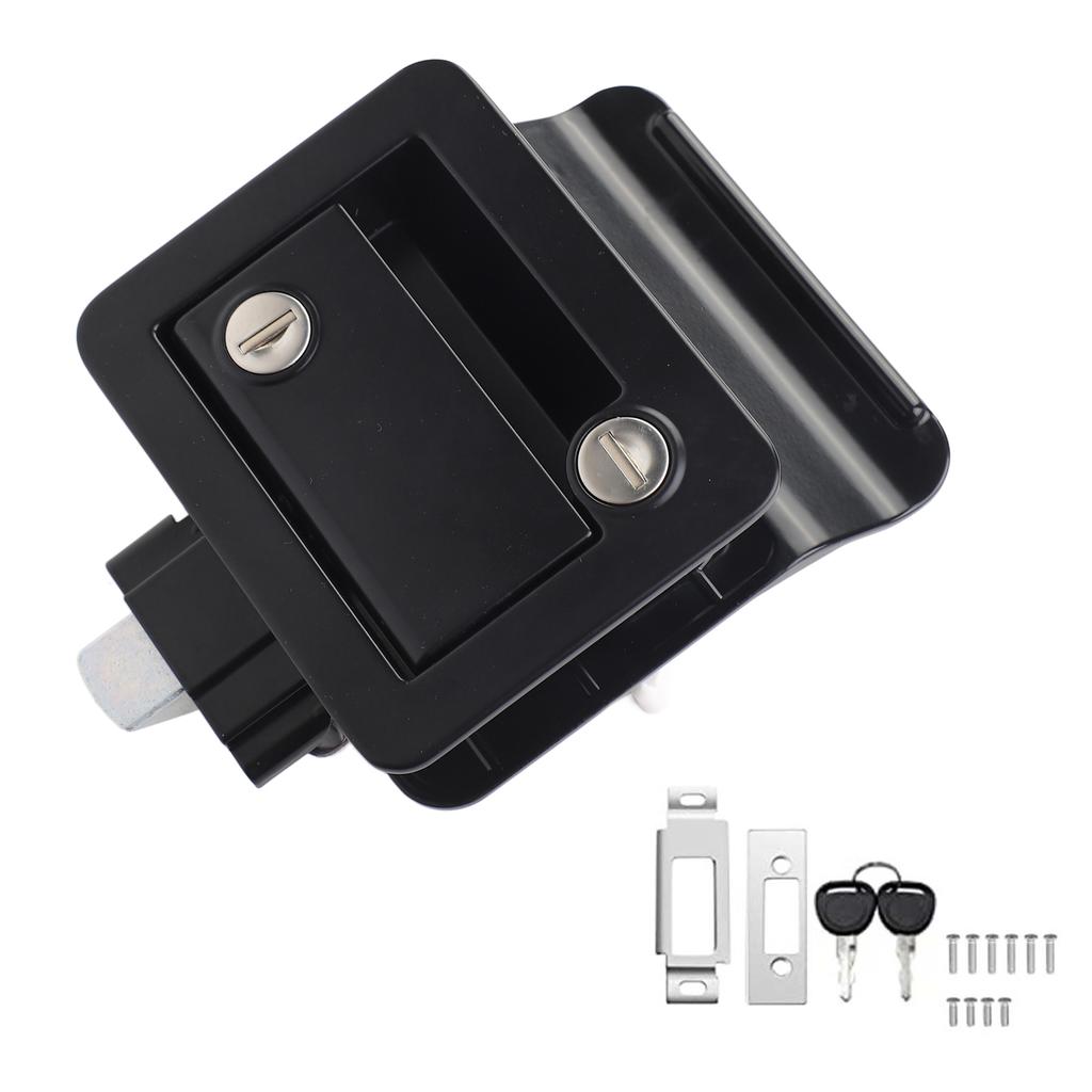 RV Door Lock Zinc Alloy Entry Door Latch Lock Replacement Kit with 4 Keys for Travel Trailer Campers RV Truck Cargo