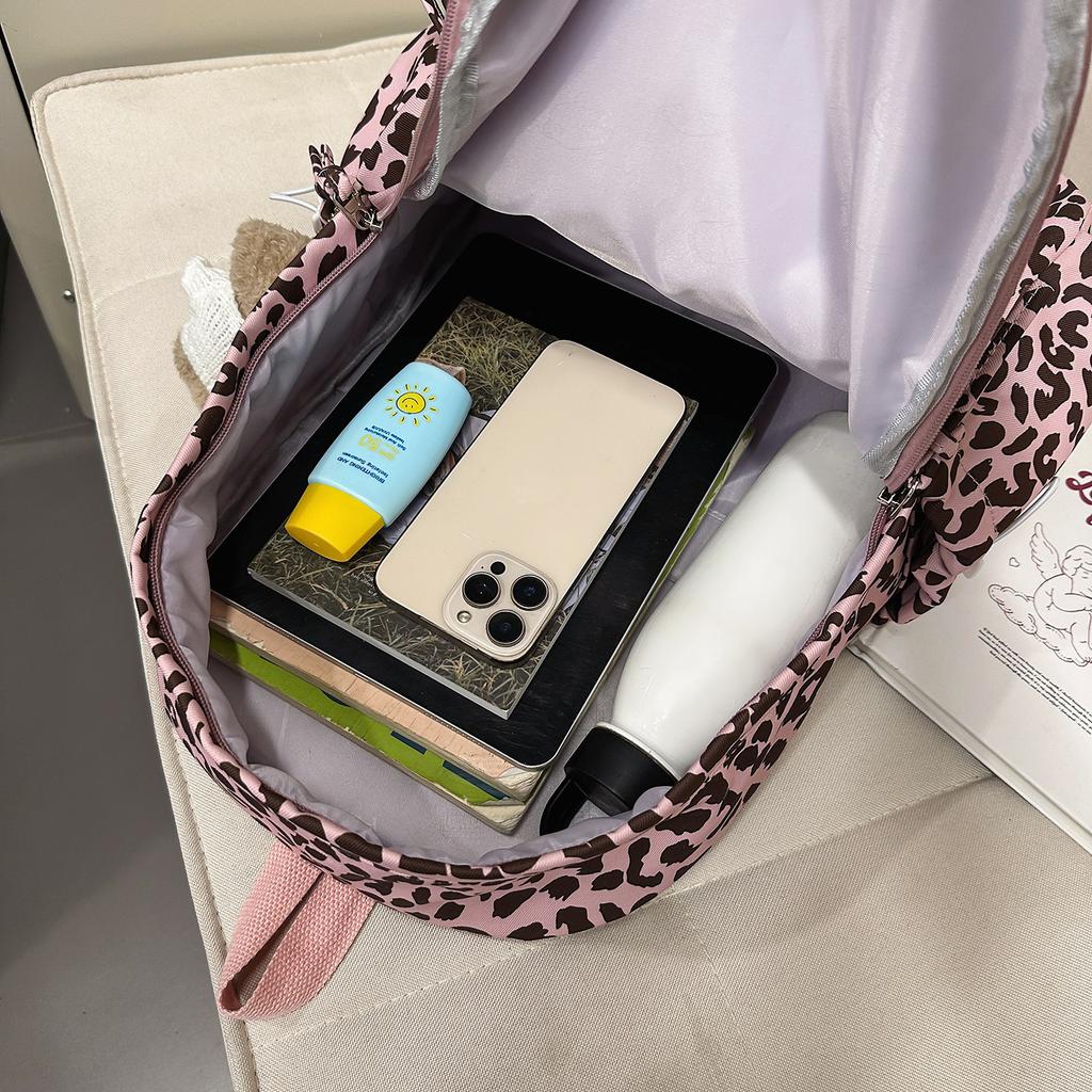 Zaino scuola stile straniero moda stampa leopardo zaino donna tempo libero pendolarismo viaggio grande capacità zaino di nicchia alto valore zaino scolastico per studenti