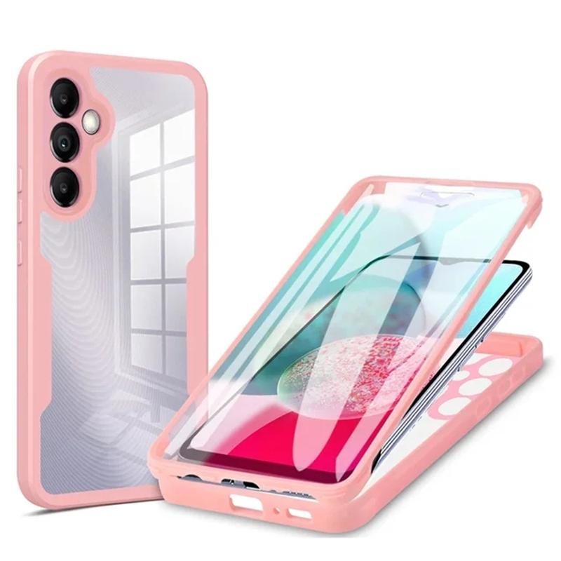 Candy Color Frame 360 ​​Doppelhülle für Samsung Galaxy A05S A15 A25 A35 A55 A04S A14 A24 A34 A54 A33 A53 A73 5G S23 S24 Ultra Plus Weiche Vorderseite Rückseite