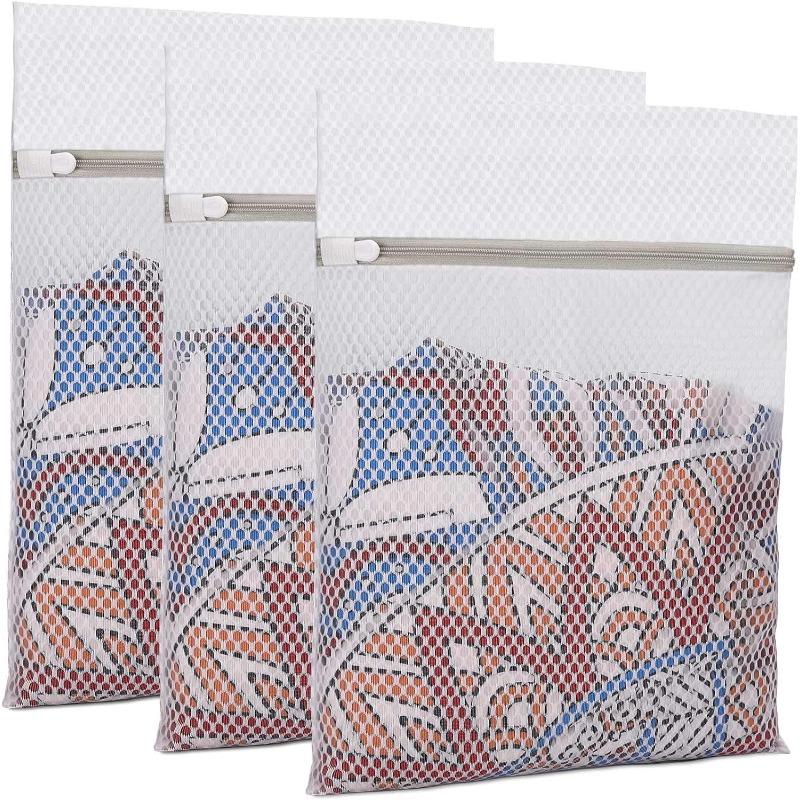 

1/3Pcs Durable Honeycomb Mesh Laundry Bag, Reusable Washing Machine Wash Bag, Anti-Distortion Wash Bag 1pc