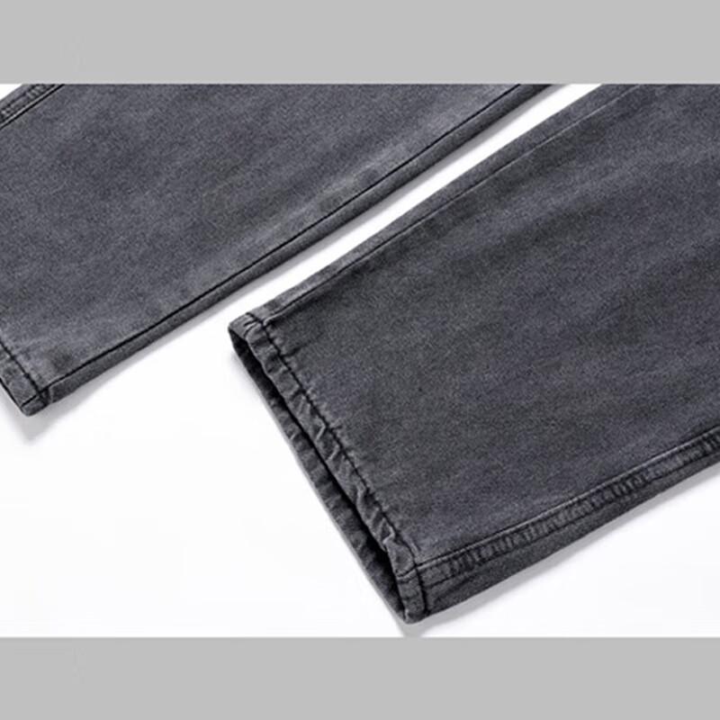 Men's Autumn/Winter Fleece-lined Loose Straight Casual Pants