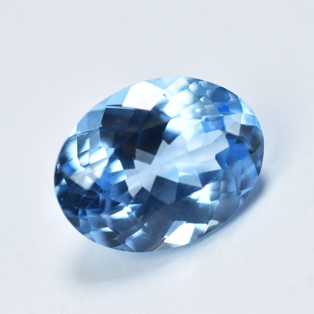 Natural Sky-Blue Aquamarine 10.14ct Oval Cut AAA Certified Loose Gemstone