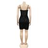 X5308 Solid Color Sequin Women's Sexy See-through Camisole Bustier Dress