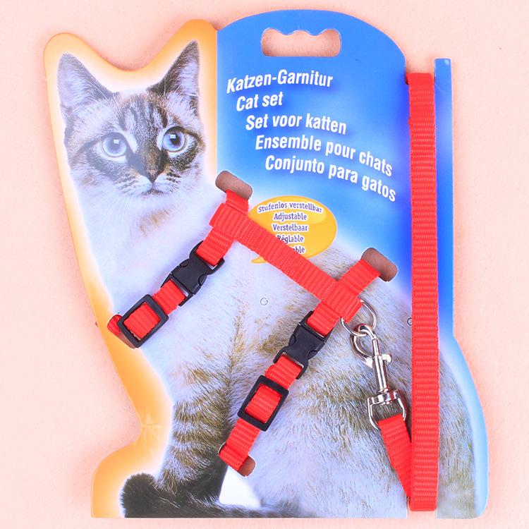 Cartoon Print Cat Harness and Leash Set