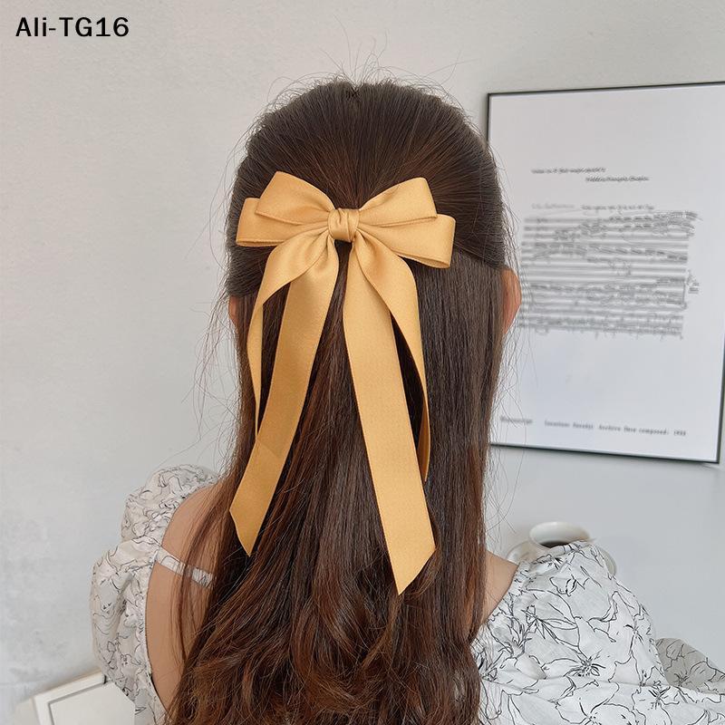 Fermacapelli con Fiocco in Nastro di Tessuto alla Moda per Donne Ragazze Mollette per Capelli Colore Unito Accessori per Capelli con Fiocco