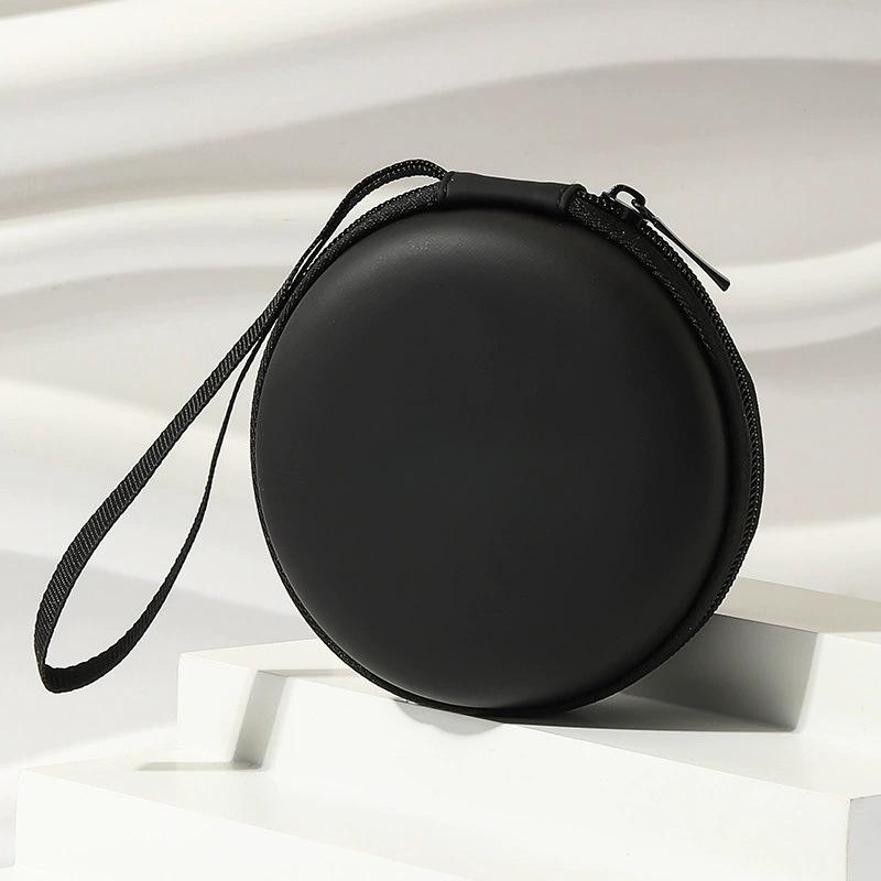Round Glasses Frame Case: Multi-color, Fashionable, Portable Jewelry Storage, Black & White Plaid Zipper Bag. Round Box