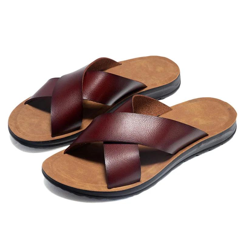 Fashion Men's Slippers Summer  Large Size Outdoor Beach Casual Sandals Trend Men Shoes Flat Non-slip Comfortable Shoes Zapatillas