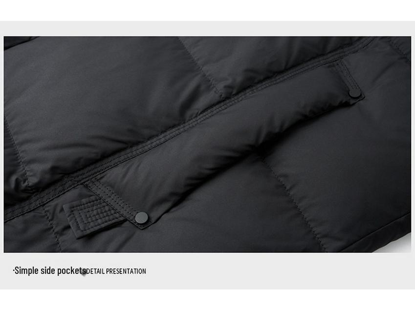 Men's Hooded 90% White Duck Down Jacket - Detachable, Warm Winter Coat
