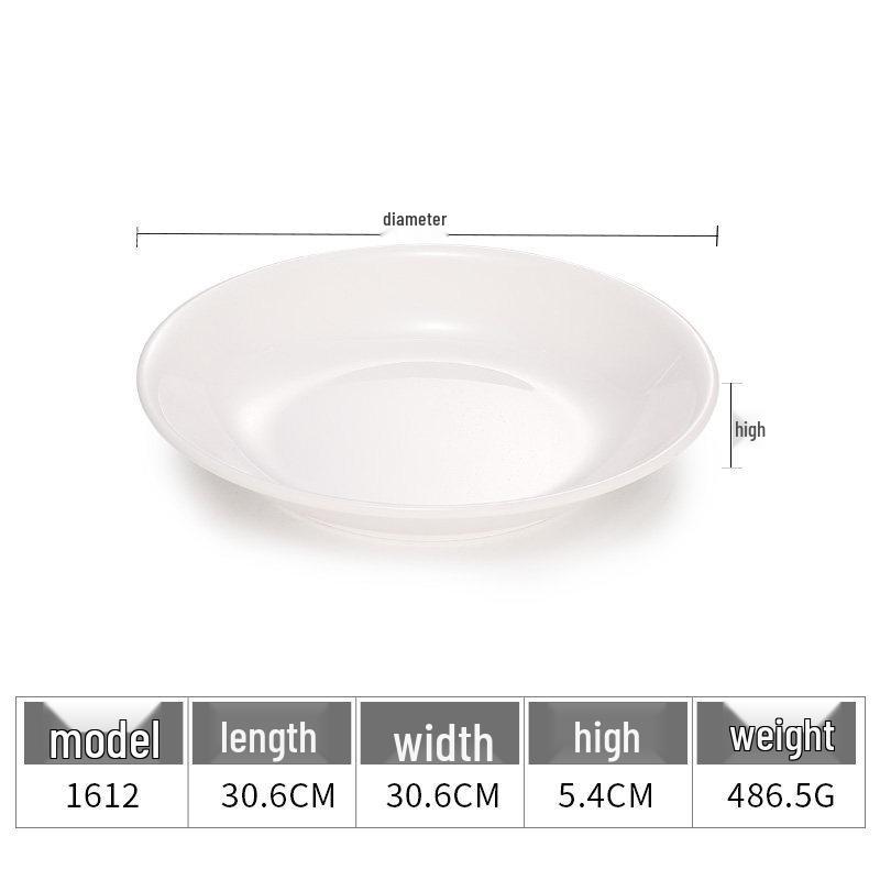 White Melamine Plastic Round Plate for Catering and Restaurant Dining
