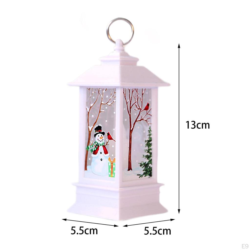 Christmas Lantern Lamp Decorative Home Decoration for Table Fireplace Dining Snowman Bronze