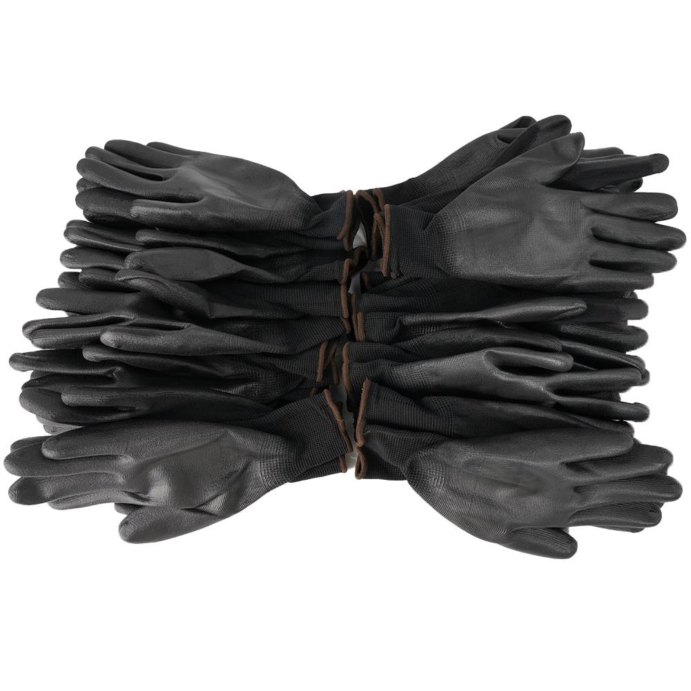Work Gloves PU Coated Knit Cuffs Flexible Safety Hand Protect Antiskid