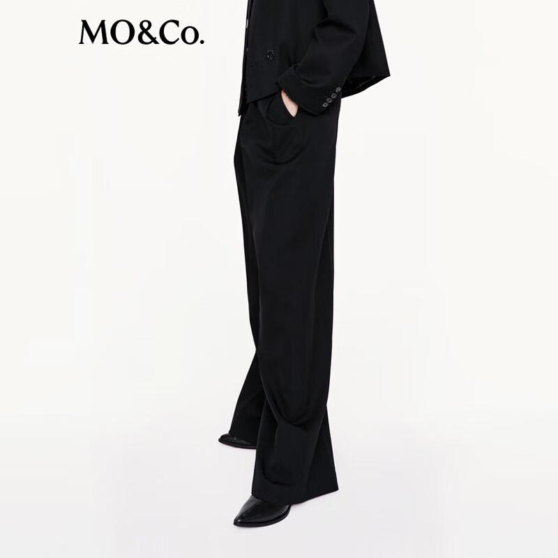 MO&Co. Women's High-Waist Wide-Leg Wool Trousers