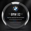 Genuine Leather Steering Wheel Cover for BMW X2 (2020-2023), All-Season, Non-Slip, Ultra-Thin.